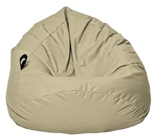 MILLINDABAG Kastanie Tropfenform Sitzsack für Kinder Jugendliche und Erwachsene Beanbag Kissen Indoor & Outdoor Gaminggeignet bereits gefüllt Sitzkissen Bodenkissen (Gold, XXL-Durchmesser 88 cm)
