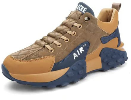 ZPLMIDE Herren-Freizeitschuhe mit Luftpolster, orthopädische Slip-On-Schuhe für Herren, atmungsaktive Laufschuhe, Sport-Tennis-Basketball-Schuhe (Khaki,42.)