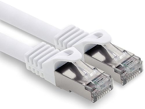 freiwerk 20m - weiss - 1 Stück CAT.7 Netzwerkkabel Lan Ethernet Patch Kabel S-FTP LSZH PIMF 10GB s RJ45 Stecker Cat6a