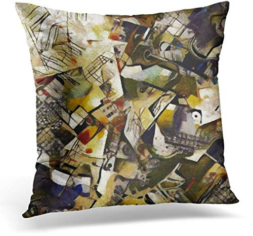 Kissenbezug, 45 x 45 cm, Gemischte Malerei, zeitgenössische Abstraktion im Picasso-Öl, Heimdekoration, quadratischer Kissenbezug für Bett, Sofa