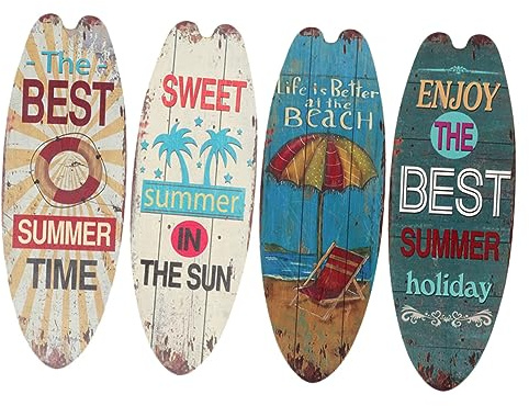EXCEART Decoración Colgante De Madera Tabla De Surf 17.71In Para Hogar Bar Club Sala De Estar Temática Playa Adornos De Pared Resistente Y Fácil De Colgar