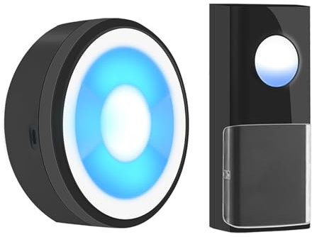 USB Powered IP55 Waterproof Wireless Smart Doorbells Door Bell Ring Chime Call 433MHZ Home Plug-Free LED Night Light(B1 button 1 receiver)