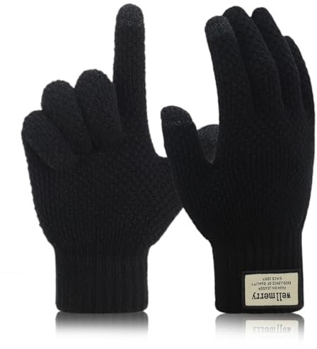 IHIGOGOFA Winterhandschuhe Touchscreen Strickhandschuhe Fingerhandschuhe Sport Warm und Winddicht Winter Handschuhe für Skifahren Radfahren Geeinget für Damen und Herren