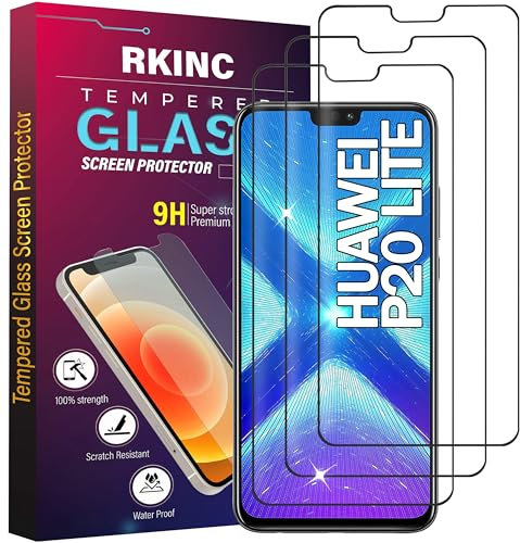 RKINC 3 Stück, Panzerglas Schutz Glas für Huawei P20 Lite, Nova 3e, Panzer HD Displayschutzfolie, 0,33 mm kratzfest, splitterfrei, blasenfrei, lebenslangeGarantie