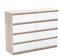MRBLS Kommode mit 8 Schubladen Sideboard Schubladenschrank Kleiderschrank Modern Möbel mit Schubladen für Ihr Schlafzimmer (Sonoma - Weiß Matt) – 120 x 92,5 x 33,5 cm (B/H/T)