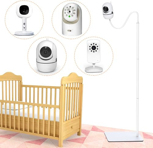 CaGuan Babyphone Bodenständer Halterung Kompatibel mit HelloBaby HB6550/HB65/HB40/HB6339/HB6550Pro/HB66/HB66Pro/HB30/HB32/ANMEATE SM24 und SM935E, Höhenverstellbar 68 Zoll & Universalhalterung