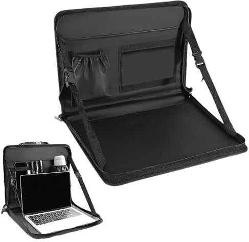 Car Back Seat Laptop Desk, Car Back Seat Tray Table, Dining Room Work Laptop Desk with Phone/Tablet/Drink Holder, Foldable Laptop Desk with Seat Back for Car Travel
