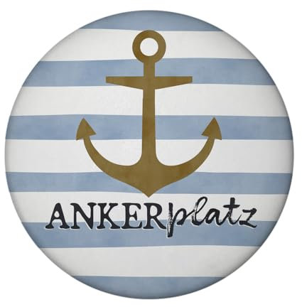Anker Magnet mit Flaschenöffner rund mit Spruch Ankerplatz Liegeplatz am Meer maritim Lieblingsplatz für Küstenkinder - Zuhause im Norden