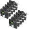 Cruxer 10er-Packung Kompatibel für Brother P-touch TZe-FX211 Flexible ID Ausweis Laminierte Bänder，Schwarz auf Weiß 0,23'' 6mm x 8m Schriftband Ersatz für Brother PT-H110 PT-D410 PT-E110VP