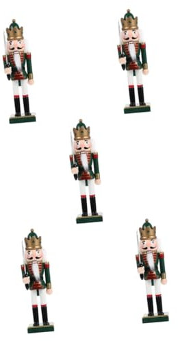 Cabilock 5 Piezas Adorno de Cascanueces Original decoración Xmas decoração Cascanueces Tradicional de Hombre Decoraciones de Cascanueces Ornamento del jardín Madera