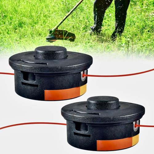 2 cabezales de corte AutoCut C25-2, cabezal de hilo M10 x 1.0FLH, cabezal de hilo para desbrozadora, cabezal de recortador con pomo de acero resistente, para cabezal de hilo Stihl FS55 FS55R FS80 FS85