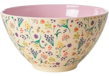 Rice Salatschüssel Schüssel Schale Wild Flowers Motiv Geschirr Melamingeschirr Kindergeschirr Kinder Camping BBQ Picknick Bruchsicher BPA-frei Wiederverwendbar Plastikgeschirr 2500ml
