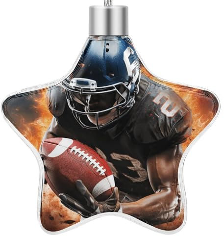 Stern-Weihnachtsbaumschmuck, cooler American Football-Druck, Feiertagsdekoration, Weihnachtsschmuck für Freunde, Frauen und Frauen