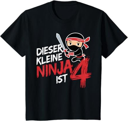Kinder Dieser Kleine Ninja Ist 4 Jahre Alt Geburtstagsdesign T-Shirt