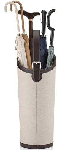 DZZTHSH Porte Parapluie en Cuir de Grande capacité, Seau de Rangement pour Raquettes de Balle au Sol, Support de Rangement pour parapluies, Seau à Fleurs Ovale, adapté pour Ranger des parapluies