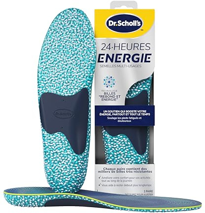 Dr.Scholl's Mehrzweck Einlegesohlen, 24 Stunden, Energie für alle Arten von Schuhen – Technologie Rückprall- und Energiekugeln – lindert müde und schmerzende Füße – 1 Paar – Größe L 40 bis 47,5