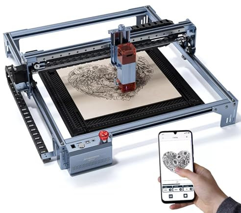ATOMSTACK MAKER A5 V2 5W Laser Gravurmaschine 400 x 400 mm Gravurfläche mit Wabenplatten gleicher Größe Laserschneid und Graviermaschine Lasergravierer unterstützt APP-Steuerung