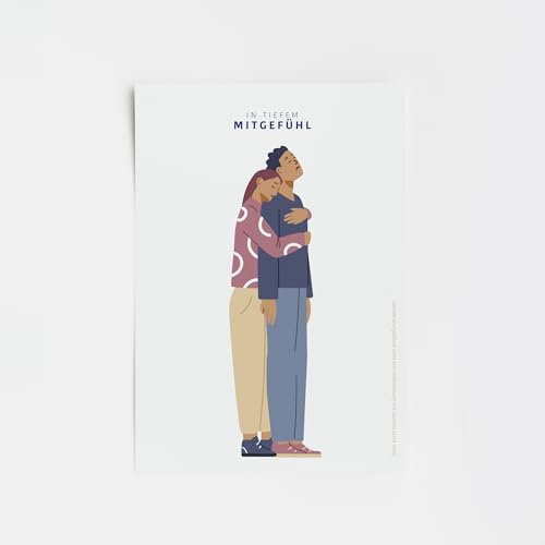 Generisch Trauer-Karte Beileid In Tiefem Mitgefühl Umarmung Anteilnahme Beerdigung Trauerfall Beileidsbekundung Kondolenzkarte mit Umschlag