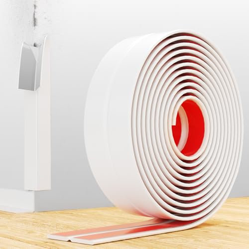 Selbstklebend Kantenschutz Leisten Weiß - Flexible Multifunktion Zierleisten Selbstklebend, 6.1m X 2cm Weichsockelleiste Für Türen, Fenster, Wände, Küche, Fliesen,Benutzt Für Eckenschutz Kantenschutz
