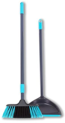 JARDIN202 - Escobas para el Hogar - Antichoque, Mariposa, Dual Acción, Pequeños Espacios y Accesorios con Recogedor y Mango Extensible | Escoba Pequeños Espacios + Mango + Recogedor -
