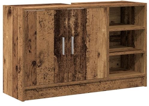 vidaXL Gabinete para Fregadero Madera Envejecida 90x29x55 cm Madera Resistente