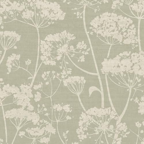 Grandeco Cow Parsley Organic Foliage Trail Wallpaper, Green