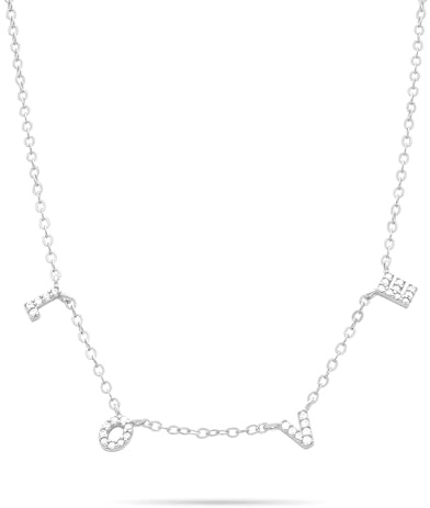 Tamaris Schmuck für Damen aus 925er Silber, Halsketten aus Sterlingsilber mit LOVE Aufschrift