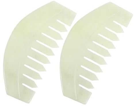 KOMBIUDA 2stücke Gua-sha-kamm aus Jade Massagekamm für Kopfhaut Jade-haarkamm zur Stimulation Gua-sha-haarbürste für Entspannung Massagehaarkamm für Haartypen