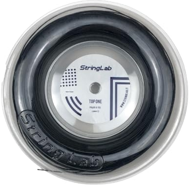 Generico Corde da Tennis STRINGLAB Top One MULTIFILAMENTO MATASSA da 200mt Tennis Strings (Nero)