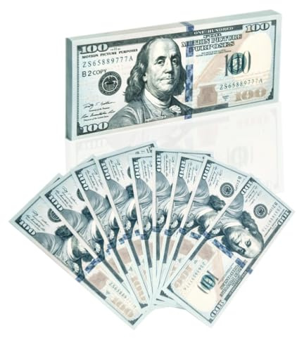 TXXATX Prop Money 200 Blätter Spielgeld Fake Geld 100$ Fake Dollar Scheine Falschgeld Spielgeld Dollar Geldscheine für Filmen Studium Money Gun Zauberrequisiten