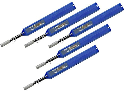 Fluke Networks QuickClean-2.5-5P Quick Clean Cleaner for 1.25mm SC, ST, FC, E2000 Connector and End Faces (Pack of 5), Fiber Tester Accessory
