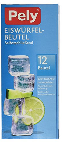 pely 5146 Lot de 12 Sacs à glaçons avec Fermeture Automatique