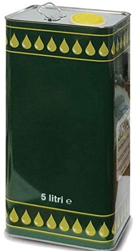 x4 Lattina latta in metallo per olio contenitore 5lt con tappo e maniglia 0801