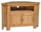 Hallowood Furniture Waverly Oak Corner TV Unit with Cable Hole & Storage Cupboard, 2-Door Solid Wooden Light Oak TV Stand Cabinet with Adjustable Shelf, Corner Unit for Living Room or Bedroom