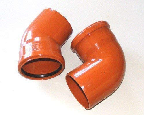 ELG (KG-Material) 45° DN 110 Polypropylen (PP) Orange 2 Stück Bogen für Abflussrohre