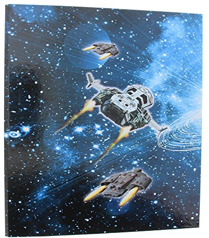 goldbuch Ordner A4, Raumschiff, Rückenbreite 5 cm, Laminierter Kunstdruck, Dunkelblau/Schwarz, 35570