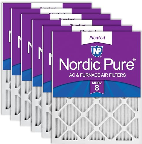 Nordic Pure Merv 8 plissé AC four de filtre à air, boîte de 6