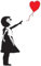 Decorazione da parete in vinile raffigurante la Bambina col palloncino a forma di cuore dell’artista Banksy, 56 cm x 29 cm