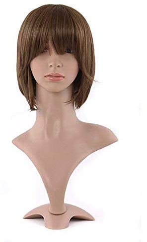 MapofBeauty Natürliche Weibliche Kurze Glatte Haare BOB Perücke (hellbraun)