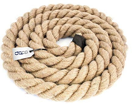 DQ-PP JUTESEIL | 30m | 40mm stark | Kordel Natur Braun Naturfasern | DIY Dekoration | Makramee | Garten Tauziehen Handlauf