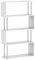 HOMCOM S Shape Bookcase, 5 Tiers Bookshelf, Modern Freestanding Storage Shelf for Home Office, Study, Living Room, 80 x 30 x 145cm, White