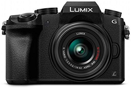 Panasonic LUMIX G7 4K Digital Camera, with 14-42mm Mega O.I.S. Lens, 16 Megapixel Mirrorless Camera, 3-Inch LCD, DMC-G7KK (Black)