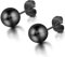 Flongo 8mm Edelstahl Perlen Ohrstecker schwarz Gestüt Stecker Ohrringe Ohrstecker Ohrhänger Schwarz Kugel Kugel Perle Perlen Runde Kreis Circle Herren,Damen