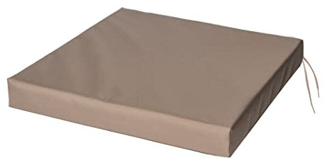 SOFTILLO Waterproof Chair Cushion With Ties Seat Pads Cushion Pad Indoors Outdoors Water Resistant Material Kitchen Dining Living Room Patio Garden Office Coffee Shop Foam Khaki 40x40x4cm