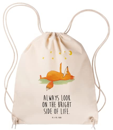 Mr. & Mrs. Panda Turnbeutel Fuchs Sterne - Geschenk, Positiv, wander rucksack, Mond, Kleiner, Beutel, Romantik, Jutebeutel, Sportbeutel, Optimistisch