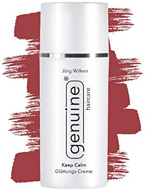 genuine haircare Keep Calm Glättungs Creme, vollwertiger Hitzeschutz für alle Haartypen, für Glätteisen, pflegt/vitalisiert für glattes seidiges Haar