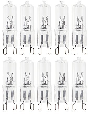 NCC-Licht 10 x Eco Halogen Stiftsockellampe 20W G9 230V Klar warmweiß 2700K dimmbar (20 Watt)
