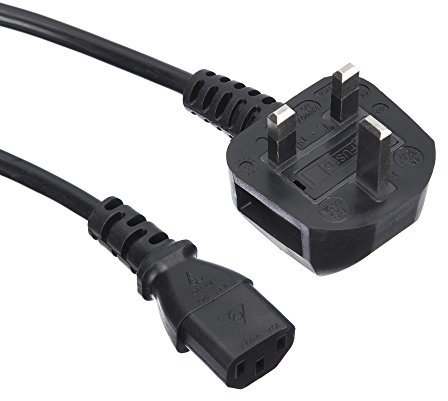 Computer Spares 2m UK Kettle Lead Computer Power Lead 3 Pin 240V Plug to IEC Connector C13 6A