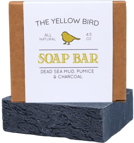 Dead Sea Mud Soap Bar - With Exfoliating Pumice Scrub & Detoxifying Charcoal. Organic & Natural Essential Oils. Made in USA for Men and Women. Face, Hand, Body Soap