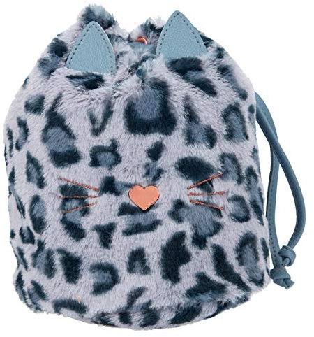 Depesche 10942 - Rucksack mit Zugband, TOPModel Leo Love, ca. 23 x 17 x 17 cm groß, im Kätzchenlook aus weichem Leo Kunstfell